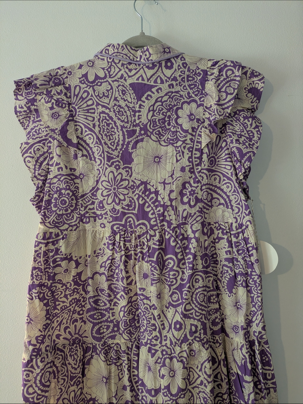 Umgee Purple and Cream Printed Midi Dress - Picture 7 of 14